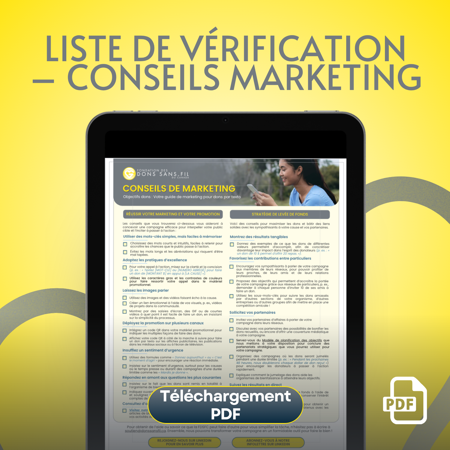 Liste de vérification – conseils marketing